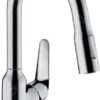 Hansgrohe Focus M42 - Spültischarmatur M4216-H180 Mit Ausziehbarer Geschirrbrause, SBOX, Verchromt 71821000