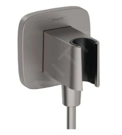 Hansgrohe Fixfit - Wandanschlussbogen Mit Brausehalter, Schwarz Chrom Gebürstet 26887340