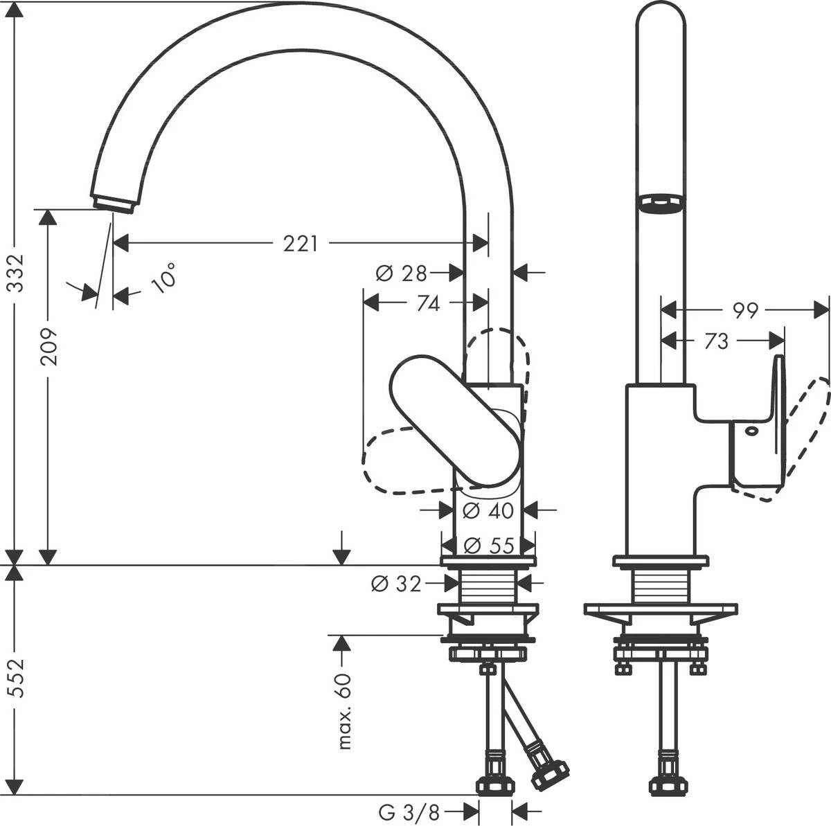 Hansgrohe Vernis Blend M35 - Spültischeinhebelmischer, Verchromt 71870000 2 Hansgrohe Vernis Blend M35 - Spültischeinhebelmischer, Verchromt 71870000 – Bild 2