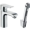Hansgrohe Metris New - Waschtischarmatur Mit Handbrause Bidette, Mit Ablaufgarnitur, Chrom 31285000