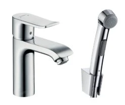 Hansgrohe Metris New - Waschtischarmatur Mit Handbrause Bidette, Mit Ablaufgarnitur, Chrom 31285000