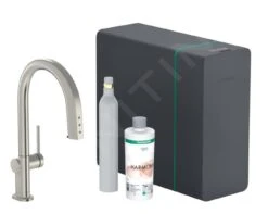 Hansgrohe Aqittura M91 - Spültischarmatur Mit Ausziehbarem Auslauf, SodaSystem, SBox, Edelstahl 76806800