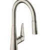 Hansgrohe Talis M51 - Spültischarmatur M5116-H160 Mit Ausziehbarer Geschirrbrause, SBOX, Edelstahl 73850800