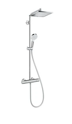 Hansgrohe Crometta - Duschsäule E 240 Showerpipe Mit Thermostatbatterie, EcoSmart 9 L/min, Verchromt 27281000