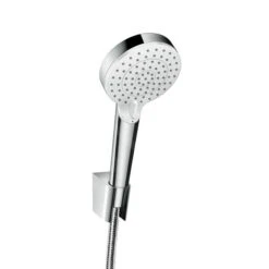 Hansgrohe Crometta - Brausegarnitur Vario Mit Halter Porter, 1250 Mm, Weiß / Verchromt 26691400