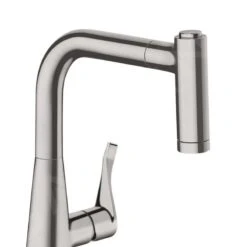 Hansgrohe Metris - Spültisch Einhebelmischer 220 Mit Ausziehbarer Geschirrbrause, Edelstahl 14834800 -Hansgrohe Store 5a917093cf301a4ae68788c0