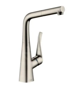 Hansgrohe Metris New - Spültisch Einhebelmischer 320 Mit Ausziehbarem Auslauf, Edelstahl 14821800