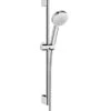 Hansgrohe Crometta 100 - Brausegarnitur Vario, EcoSmart 9 L/min, Duschstange 650 Mm, Weiß / Verchromt 26654400