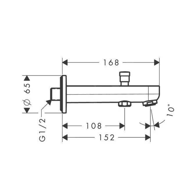 Hansgrohe Metris S - Wannenauslauf Mit Schalter 152 Mm, Chrom 31417000 2 Hansgrohe Metris S - Wannenauslauf Mit Schalter 152 Mm, Chrom 31417000 – Bild 2