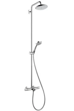 Hansgrohe Croma 220 - Duschsäule Showerpipe Mit Thermostatbatterie, 220 Mm, 1 Strahl, Verchromt 27223000