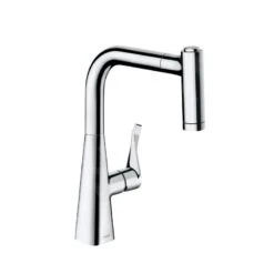 Hansgrohe Metris - Spültisch Einhebelmischer 220 Mit Ausziehbarer Geschirrbrause, Verchromt 14834000