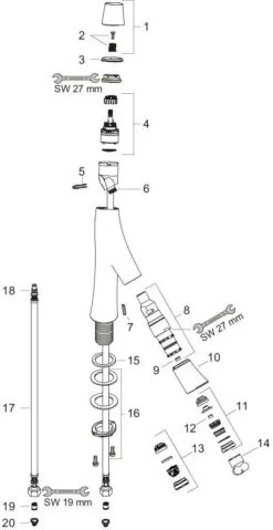 Hansgrohe Axor Starck Organic Waschtischarmatur 12011000 2 Griff Armatur 80, Chrom, Ohne Ablaufgarnitur -Hansgrohe Store Axor Starck Organic Waschtischarmatur 12011000 2 Griff Armatur 80 chrom ohne Ablaufgarnitur 2