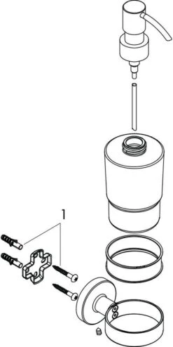 Hansgrohe Logis Universal Lotionsspender 41714000 Chrom, Glaseinsatz, Messing -Hansgrohe Store Hansgrohe Logis Universal Lotionsspender 41714000 chrom Glaseinsatz Messing 2