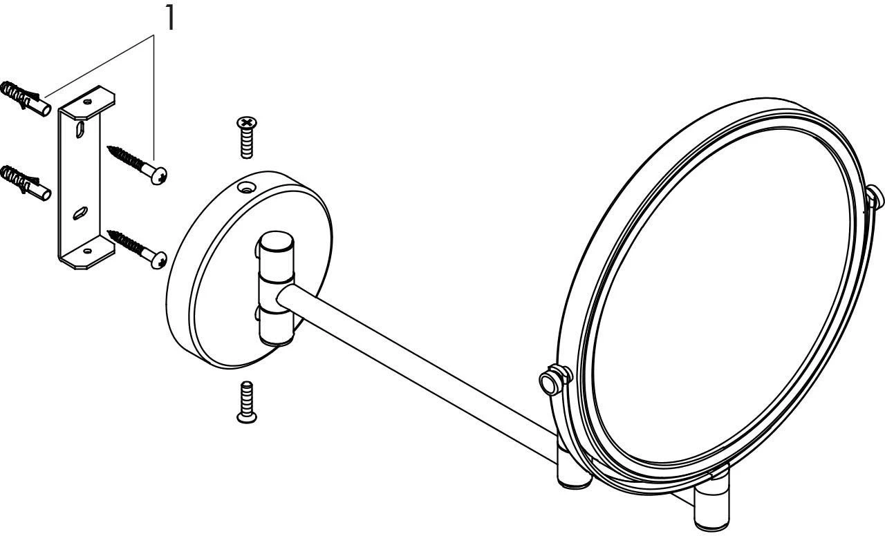 Hansgrohe Logis Universal Rasierspiegel 73561000 Chrom, Schwenkbar, Neigbar 3 Hansgrohe Logis Universal Rasierspiegel 73561000 Chrom, Schwenkbar, Neigbar – Bild 3