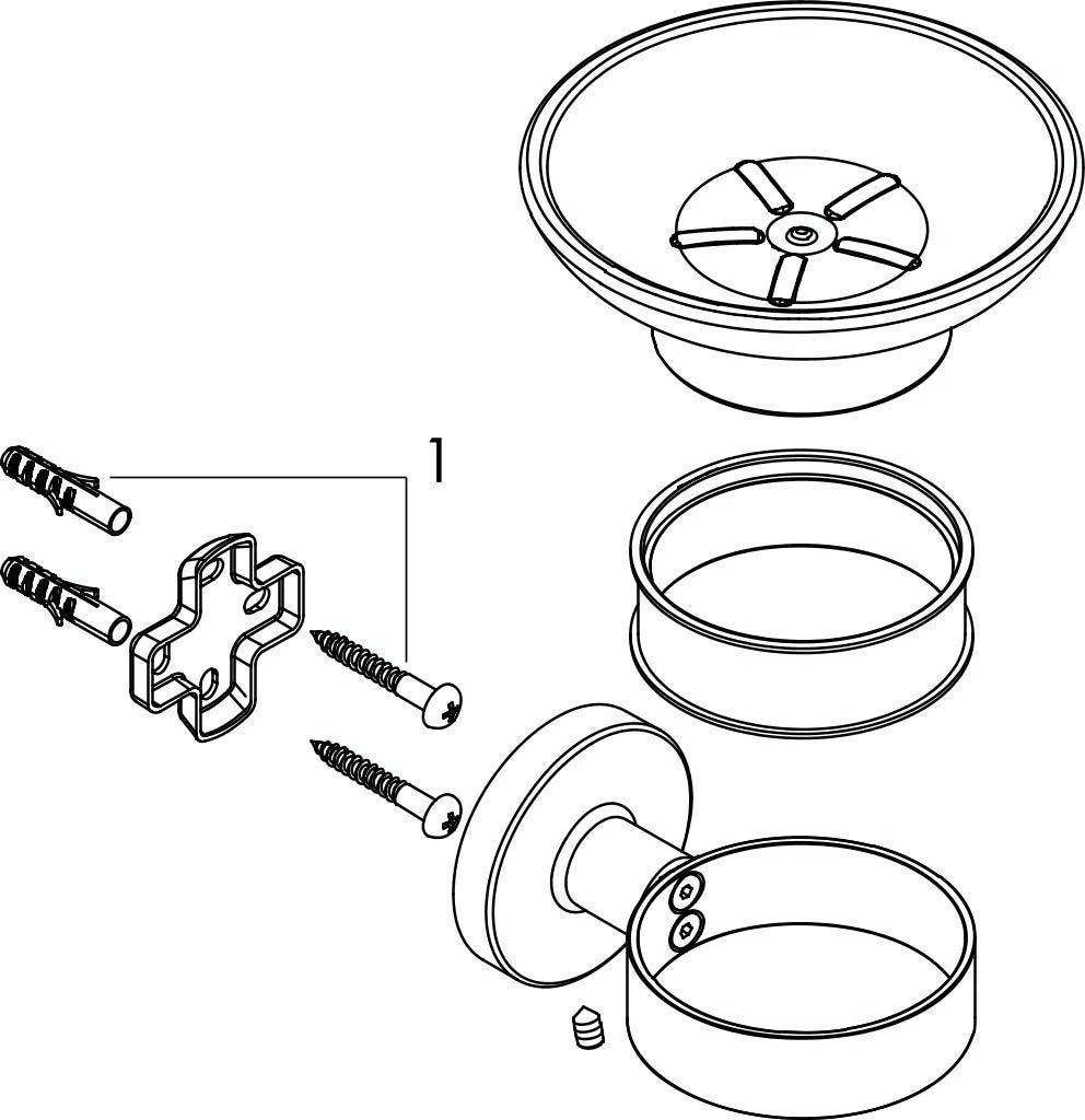 Hansgrohe Logis Universal Seifenhalter 41715000 Chrom, Mit Glasschale, Messing 3 Hansgrohe Logis Universal Seifenhalter 41715000 Chrom, Mit Glasschale, Messing – Bild 3