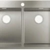 Hansgrohe S711-F765 Einbauspüle 43303800 Edelstahl, 37x37cm, 2 Becken, Hahnloch Vorgebohrt