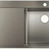 Hansgrohe S717-F450 Einbauspüle 43307800 Edelstahl, 1 Becken, Abtropffläche, Hahnloch/Loch