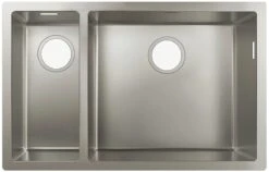 Hansgrohe S719-U655 Unterbauspüle 43429800 Edelstahl, 180x450mm, 1 Haupt- Und Zusatzbecken