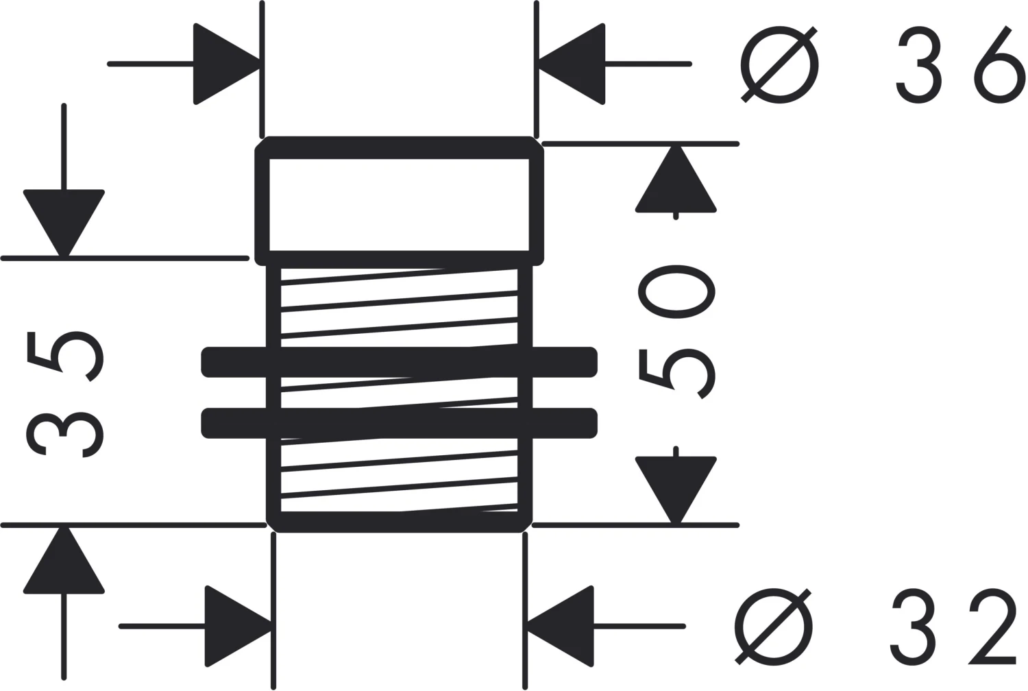 Hansgrohe Schaftverlängerung 13898000 35mm, Für Spültischmischer 2 Hansgrohe Schaftverlängerung 13898000 35mm, Für Spültischmischer – Bild 2