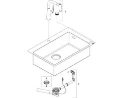 Hansgrohe Select C71-F660-03 Spülencombi 43209800 Edelstahl-optik, Mit SBox, 1 Hauptbecken -Hansgrohe Store Hansgrohe Select C71 F660 03 Spuelencombi 43209800 edelstahl optik mit sBox 1 Hauptbecken 2