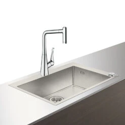 Hansgrohe Select C71-F660-03 Spülencombi 43209800 Edelstahl-optik, Mit SBox, 1 Hauptbecken
