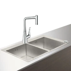 Hansgrohe Select C71-F765-05 Spülencombi 43211000 Chrom, Mit SBox, 2 Hauptbecken