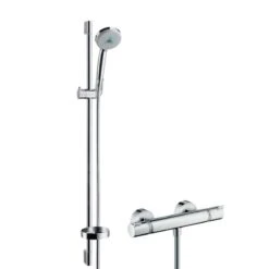 Hansgrohe Croma 100 - Duschset Mit Thermostatbatterie, Mit Duschkopf Croma 100 Multi 3jet, Verchromt 27085000