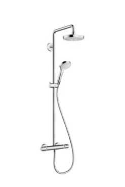 Hansgrohe Croma Select S - Duschsäule Showerpipe 180 Mit Thermostatbatterie, 2 Strahlen, Weiß / Verchromt 27253400