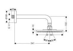Hansgrohe Raindance - Kopfbrause S 180 Air, 1 Strahlart Mit Brausearm 240 Mm, Chrom 27476000 -Hansgrohe Store bc4a556ed1c7fa343c953049