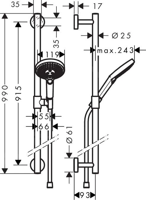 Hansgrohe Raindance Select S - Brausegarnitur 120 EcoSmart/Unica'Comfort 90, Chrom 26323000 2 Hansgrohe Raindance Select S - Brausegarnitur 120 EcoSmart/Unica'Comfort 90, Chrom 26323000 – Bild 2