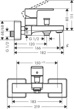 Hansgrohe Vernis Shape - Badewannenarmatur, Verchromt 71450000 -Hansgrohe Store ce6dac81a6874f3fc3799e7a