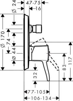 Hansgrohe Metropol Classic - Badewannen-Einhebelmischer Mit Hebelgriff, Unterputzmontage, Chrom/Gold 31345090 -Hansgrohe Store d0f78b639c621b06b533286d