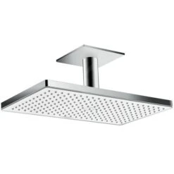 Hansgrohe Rainmaker Select - Kopfbrause 460, Ausladung 100 Mm, EcoSmart 9 L/min, Weiß / Verchromt 24012400