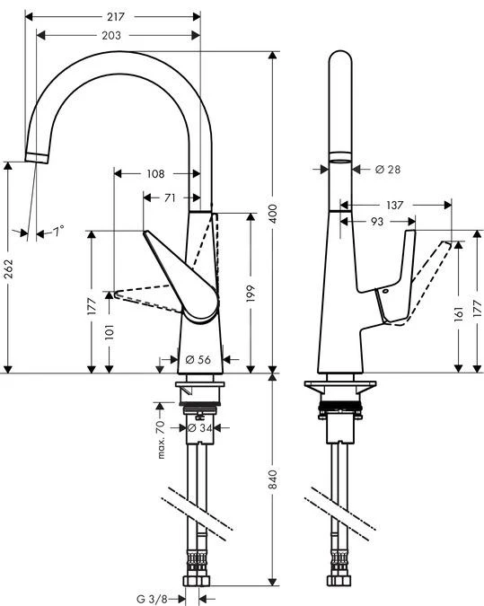Hansgrohe Talis M51 - Spültisch Einhebelmischer 260 Mit Schwenkbarem Auslauf, Edelstahl 72810800 2 Hansgrohe Talis M51 - Spültisch Einhebelmischer 260 Mit Schwenkbarem Auslauf, Edelstahl 72810800 – Bild 2