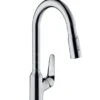 Hansgrohe Focus M42 - Spültischarmatur M429-H220 Mit Ausziehbarer Brause, Chrom 71800000