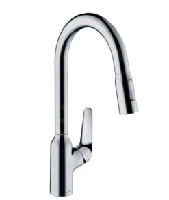 Hansgrohe Focus M42 - Spültischarmatur M429-H220 Mit Ausziehbarer Brause, Chrom 71800000
