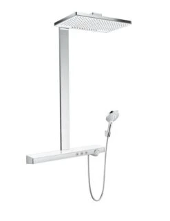 Hansgrohe Rainmaker Select - Duschsäule Showerpipe 460 2jet, Weiß / Verchromt 27028400