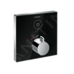 Hansgrohe Shower Select Glass - Thermostat-Duscharmatur, Unterputzmontage, Schwarz/Chrom 15737600