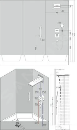 Hansgrohe Rainmaker Select - Kopfbrause 580, EcoSmart 9 L/min, 3 Strahlen, Weiß / Verchromt 24011400 -Hansgrohe Store fd1e9403af2cf68cffc8a66f