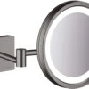 Hansgrohe AddStoris Rasierspiegel 41790340 Mit LED Leuchte, Wandmontage, Brushed Black Chrome