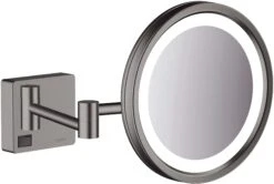 Hansgrohe AddStoris Rasierspiegel 41790340 Mit LED Leuchte, Wandmontage, Brushed Black Chrome