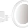 Hansgrohe AddStoris Rasierspiegel 41790700 Mit LED Leuchte, Wandmontage, Mattweiß