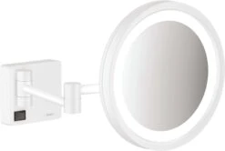 Hansgrohe AddStoris Rasierspiegel 41790700 Mit LED Leuchte, Wandmontage, Mattweiß
