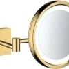 Hansgrohe AddStoris Rasierspiegel 41790990 Mit LED Leuchte, Wandmontage, Polished Gold Optic