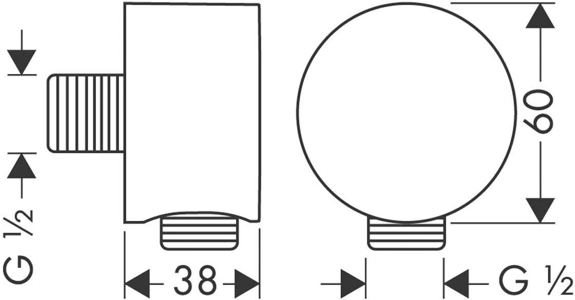 Hansgrohe Axor Schlauchanschluss 27451950 Rund, Mit Rückflussverhinderer, Brushed Brass 2 Hansgrohe Axor Schlauchanschluss 27451950 Rund, Mit Rückflussverhinderer, Brushed Brass – Bild 2