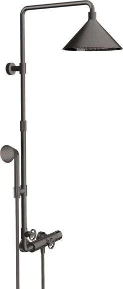 Hansgrohe Axor Showerpipe 26020340 Mit Thermostat, Kopfbrause 240 2jet, Brushed Black Chrome