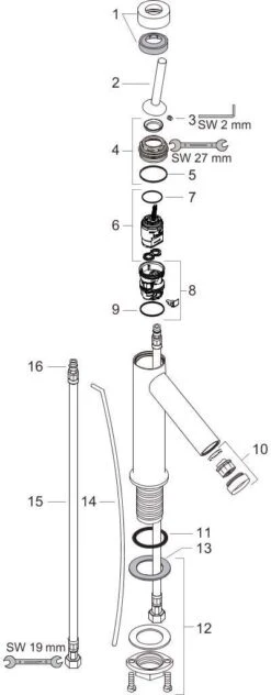 Hansgrohe Axor Starck Waschtischarmatur 10111000 Chrom, Mit Ablaufgarnitur -Hansgrohe Store hansgrohe Axor Starck Waschtischarmatur 10111000 chrom mit Ablaufgarnitur 2