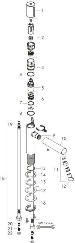 Hansgrohe Axor Uno Select 110 Waschtischarmatur 45012000, Chrom, Ohne Ablaufgarnitur -Hansgrohe Store hansgrohe Axor Uno Select 110 Waschtischarmatur 45012000 chrom ohne Ablaufgarnitur 2