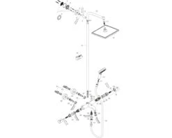 Hansgrohe Crometta E 240 Showerpipe 27298000 Chrom, 1jet, 240 X 240 Mm, Mit Wannenthermostat -Hansgrohe Store hansgrohe Crometta E 240 Showerpipe 27298000 chrom 1jet 240 x 240 mm mit Wannenthermostat 2