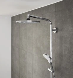 Hansgrohe Crometta S 240 Showerpipe 27267000 Chrom, 1jet, Ø 24 Cm -Hansgrohe Store hansgrohe Crometta S 240 Showerpipe 27267000 chrom 1jet o 24 cm 3